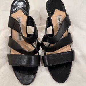 Manolo Blahnik Elegant Black Leather Heels